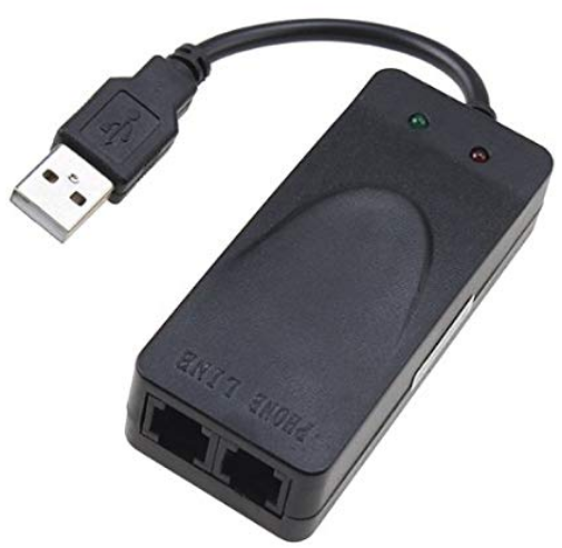 AGPtEK USB 56K Voice Fax Data External V.90 V.92 Modem With Dual Ports